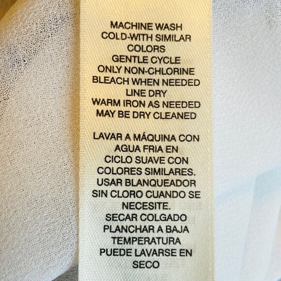 WHITE HOUSE BLACK MARKET White Blue Floral Off-Shoulder Beaded Boho Top Size XXS - Picture 14 of 16